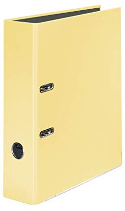 Original Falken PastelColor folder. Made in Germany. 8 cm wide DIN A4 pastel colour vanilla-yellow ring binder file folder letter file office folder plastic folder slotted folder motif folder