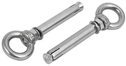 Aexit Tornillos de expansión M8x90mm tornillos de anclaje de gancho cerrado 2pcs para pared de ladrillo de concreto (84b0e6eb079a4598c9f66605c24638cb)