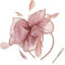 DRESHOW Damen Fascinators Hut Cocktail Party Tee Kopfbedeckung Blume Mesh Organza Bänder Federn auf Einem Stirnband