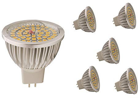 Mengjay 1 Stück MR16 6W LED Lampen Birnen Warm weiß (3000k) ，48 SMD 2835, 500 lumen, AC/DC 12V, Led - Winkel 120 °, CRI:75 ，Kein Stroboskop effekt
