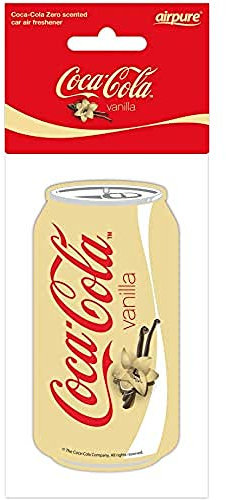 airpure COCA-COLA Vanilla CAN - Ambientador de coche, refresca el aire interior del vehículo, ambientadores para hombres y mujeres, aroma fresco