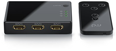 CSL - HDMI Switch 4k - 3 Port HDMI Umschalter - ARC - CEC - Verteiler inkl Fernbedienung und Netzteil - 2160p Ulta HD 1080p Full HD 60Hz- 3D Ready - HDCP - automatische umschaltung - 3 in 1 Out