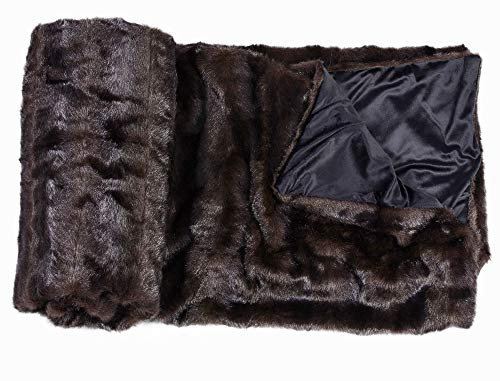 Luxuriöse Webpelz Wohndecke Nerz 160 x 200 cm Täuschend Echte Pelzoptik mit Weicher Fleece Rückseite und Winterwarmen Komfort pda001 Palazzo Exklusiv