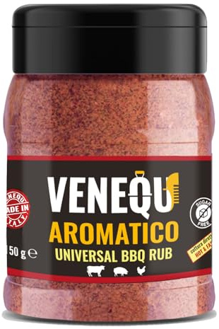 VENEQU AROMATICO BBQ RUB UNIVERSALE 150gr | BBQ Dry Rub senza zucchero 100% Made in Italy | Adatto alle alte temperature | Ideale per cotture dirette ed indirette