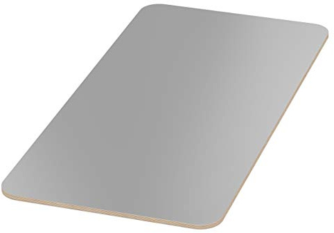 AUPROTEC 18mm Plateau de Table gris 900 mm x 700 mm Contreplaqué revêtu en mélamine 40cm-200cm au choix Radius angulaire 100mm Panneau de Contreplaqué en Bouleau : rectangulaire 90x70 cm
