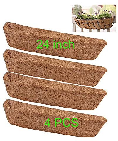 Frillybutts Kokosnuss-Einlagen für Pflanzgefäße, 60 cm, Kokos-Einlagen für Blumenkasten, Hängepflanzen, 4 Stück