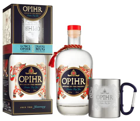 Opihr I Oriental Spiced Geschenkset I Exotischer Gin aus dem Orient I Set inklusive Becher I Handgefertigt in Englands ältester Destillerie I 42,5% Vol. I 700 ml