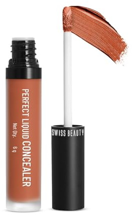 Swiss Beauty Flüssiger leichter Concealer mit vollständiger Abdeckung; einfacher Blendbarer Concealer für das Gesicht mit mattem Finish 5,6 g (Orange 09)