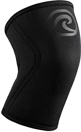 Rehband Kniebandage für Kraftsport & Fitness - Kniebandage 7mm Neopren, flexibel & rutschfest, Knee Sleeve für Männer & Damen, Farbe:Carbon/Schwarz, Größe:M