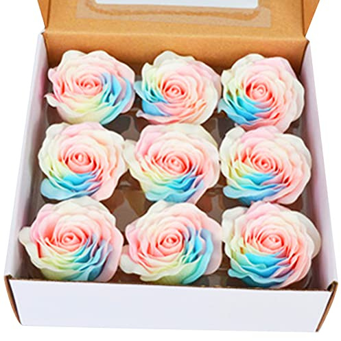 Savon de bain parfumé floral pétales de rose, savon lumineux fleur de rose, savon romantique à l'huile essentielle de rose, meilleur cadeau pour femme/fille, anniversaire, Saint-Valentin - Rose