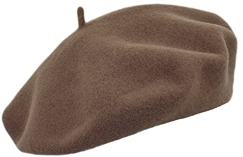MELEGARI Baskenmütze für Damen, 100 % Wolle, Roma Beret, hergestellt in Italien, Maus 82, One size