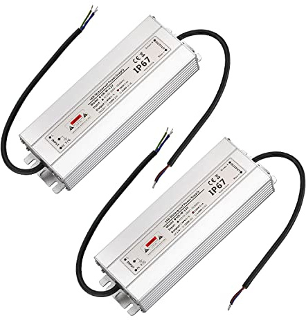CPROSP Transformateur 220v 12v 100W 2 pièces, Convertisseur 220v 12v Etanche IP67, Driver LED 12v 8,3A, Transformateur Projecteur Piscine 220v 12v