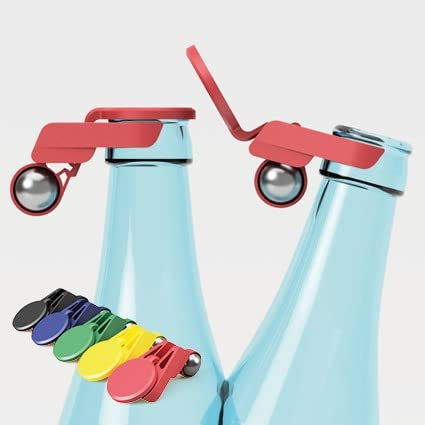 BILLY the Clip Flaschenverschluss - das ORIGINAL (patentiert) - Smarter & automatischer Flaschendeckel - Bierflaschenverschluss - Wiederverwendbarer Flaschen Verschluss mit Insektenschutz 5x (Mix)