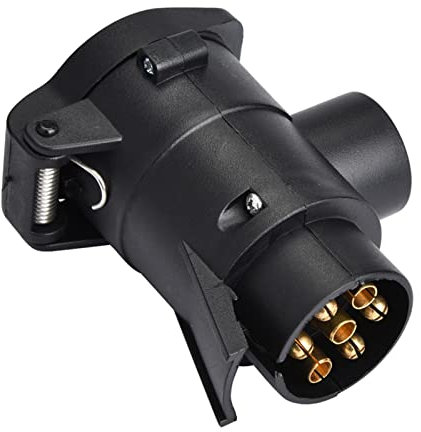 BOROCO Anhängerkupplung, 7 auf 13 Poliger Anhängerstecker, Auto zu Hänger, Adapter für Pkw, Kfz und LKW kurz, Anhängerkupplung