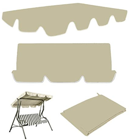 DFANCE Hollywoodschaukel Ersatzdach mit Sitzabdeckung,Sonnendach Gartenschaukel Universal 2 Sitzer/3 Sitzer,Wasserabweisend und UV-Schutz für Garten and Terrasse