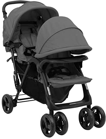 INLIFE Geschwisterwagen Dunkelgrau Stahl,15.64kg,10348