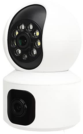 Cámara IP de Vigilancia de Seguridad para el Hogar Inteligente, Visión Nocturna de 10 M 360 Grados 1080P HD Cámara de Seguridad Inteligente para el Hogar (Enchufe de la UE)