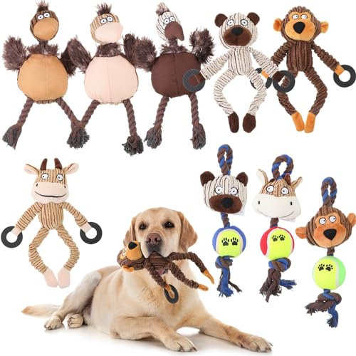 Honoson Quietschendes Plüsch-Hundespielzeug, langlebig, niedlich, weich, für Zahnen, Stofftiere, Kauspielzeug, quietschendes Plüsch für Welpen, kleine, mittelgroße Hunde (schönes Tier)