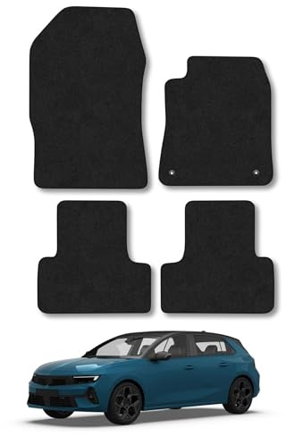 Vauxhaul Astra L (2022+) Car Mats Accessories Tailored Fit Carpet Floor Mats Non Slip Black Trim Full Coverage Compatible Accessory Front Rear Set Anti Slip Granulated Backing Hand-Finished Clips
