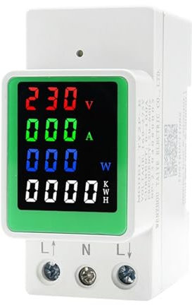 RWRAPS Compteur d'énergie Compteur électrique Intelligent, Installation sur Rail de Guidage, Tension AC, Courant, fréquence, énergie électrique