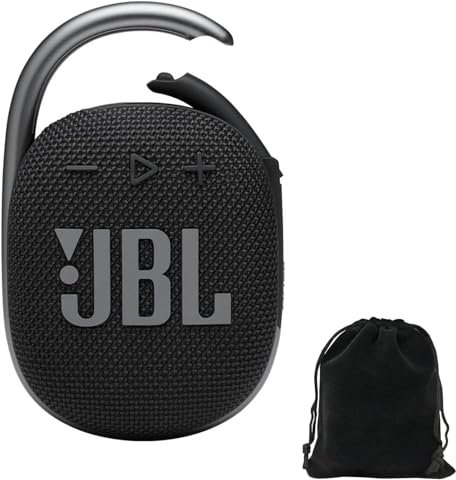 JBL Clip 4 - Altavoz Bluetooth portátil con bolsa protectora CCI de lujo (negro)