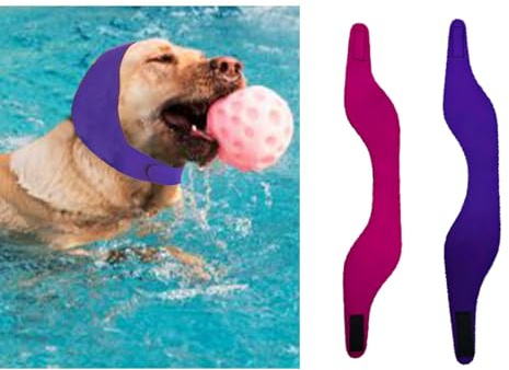 MANON ROSA Copriorecchie per cani per fare il bagno e nuotare, impermeabili, 2 pezzi, cuffia antiscivolo per doccia, tappi per le orecchie e cappello da pioggia per cani di taglia media e grande
