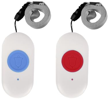 LIOTOIN Wireless Caregiver Cercapersone Anziani Allarme Chiamata Pulsanti per Anziani/Paziente/Disabilita Impermeabile 182,9 m Portata Operativa (Può essere accoppiato solo con ricevitori venduti nel