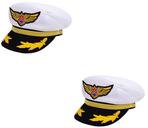 Toyvian 2stücke Captain Hat Junge Mädchen Mütze Mit Verstellbarem Riemen Für Karneval Und Cosplay Unisex Uv-schutz Strapazierfähig Und Bequem Für Partys Und Festlichkeiten