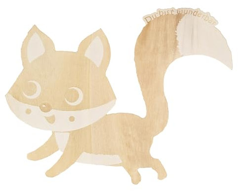 Panimel ® XXL Wanddekoration Fuchs du bist wunderbar, Kinderzimmer Dekoration Türschild, Wandsticker aus Holz