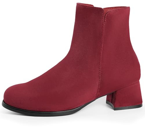 Harvest Land Women Ankle Boots Lady Side Zipper High Heel Boot Fashion Chelsea Boots