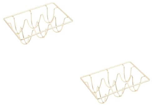 Artibetter 2pezzi Portauova Dorato Per Frigorifero Organizer Elegante Per Uova Design Filo Di Ferro Per Cucina e Sala Da Pranzo Decorazione Funzionale Per Conservazione Sicura Delle Uova