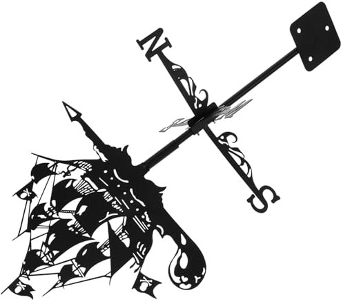 OFFSCH Girouette Pirate en Métal pour Décoration De Jardin, Indicateur De Vent Extérieur, Ornements De Patio Rustique, Girouette Décorative Résistante Aux Intempéries, pour Toit Et Espace Extérieur