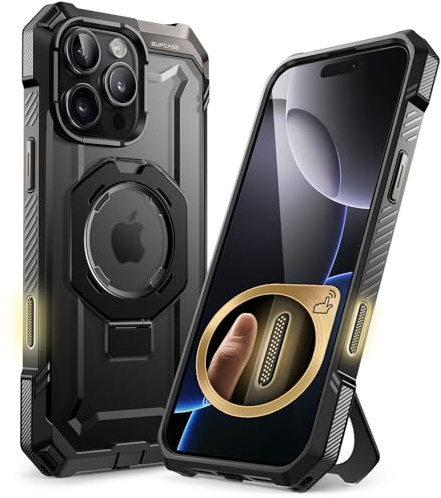 SUPCASE for iPhone 16 Pro Case with Stand (Unicorn Beetle Grip), [Compatible with MagSafe] [Military-Grade Drop Protection] Heavy Duty Rugged Magnetic Phone Case for iPhone 16 Pro 6.3'' 2024 (Black)