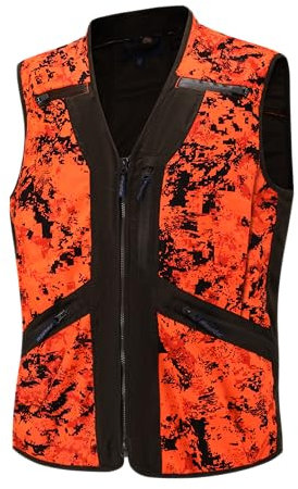 Full mundur Gilet de chasse léger de sécurité pour adultes unisexe, couleur camouflage orange Blaze