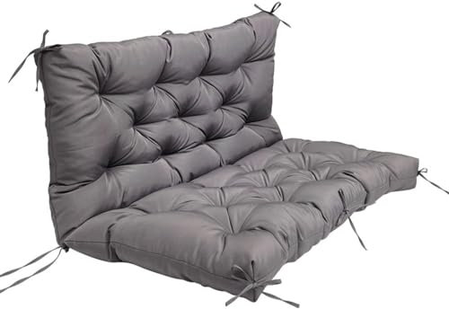 Ersatz-Sitzkissen für Outdoor-Bank, überfüllt, weiche Stuhlpolster für Gartenschaukel, 2- und 3-Sitzer, Liege, Möbel, Liegematten, Grau, 150 x 101,6 cm