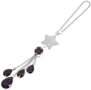 FELTECHELECTR Car Hanging Pendant Mit Rhinestones Metallanhänger Für Rückspiegel Und Sternen-design Einfache Montage Elegante Innenraumdekoration Für Autos