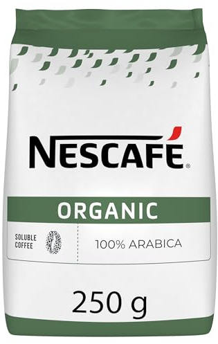 NESCAFÉ Organic Bio - Café Soluble 100% Arabica - Sachet de 250g | Café soluble biologique aux notes fruitées - 100% Arabica - Préparation instantanée pour vos boissons chaudes quotidiennes