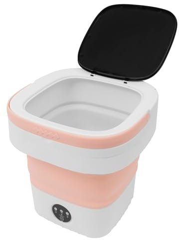 Mini lavatrice da 12 l, pieghevole, portatile, con 3 modalità di pulizia, piccola lavatrice portatile, per appartamenti, camper, viaggi o campeggio, ecc (rosa)