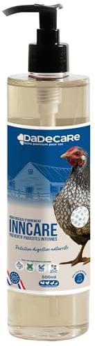 DADECARE Préventivo Parasites internes Naturel 500 ML - Poules, volailles et Exotiques - Prévient et traite Les problèmes digestifs - Formule Naturelle - Extrait d'ail et d'origan - Inncare