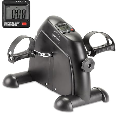 DASCK Pedaleador Portátil Brazos y Piernas con Pantalla LCD – Mini Bicicleta Estática de Escritorio con Resistencia Ajustable y Rueda Volante de Hierro – Ejercicio en Casa y Oficina
