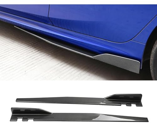 ONWZCJDI Coche Faldones Laterales para Tesla Model 3 (2017-2024),Pedales Faldón Escalones Laterales Divisores Barra Paso Lateral Balancines Alas Difusor,Carbon Fibre