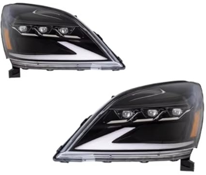RCUIHGFB Faro Principale Compatibile con per GX470 GX460 2003-2009 Stile Kit Completo di Accessori Lenti del Proiettore Fari Auto