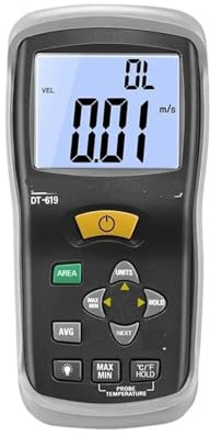 anémomètre Anémomètre portable DT-619, instrument de mesure de la vitesse, de la température et du volume d'air