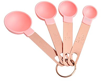 4 Pieces Measuring Spoons/Cups Kitchenware Stainless Steel Teaspoon Utensil for Liquid Dry Ingredients Cups and Spoons Set Dishwasher Safe