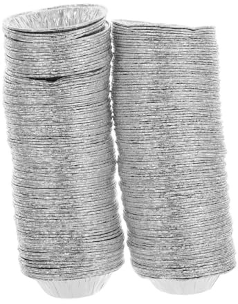 Amosfun 600 Pezzi Stampi in Alluminio Per Crostate a Base Di Uova Piccole Teglie Rotonde Per Torte e Muffin Contenitori Usa e Getta Per Cottura Al Forno