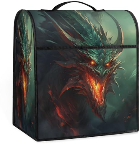 Fierce Flame Animal Dragon Kitchen Aid Mixer Covers Compatible with 6-8 Quarts Stand Mixer Cover with Pocket Coffee Maker Dust Covers Kitchen Aid Accessories Blender Cover for Tilt Head Bowl Lift