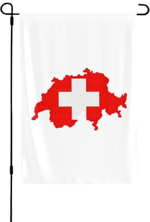 Bandiera della Svizzera con mappa decorativa su entrambi i lati, 71 x 102 cm, per tutte le stagioni, per esterni, portico, patio, giardino