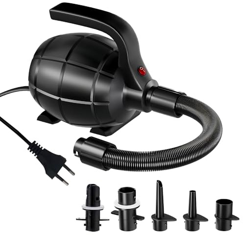 NAVESO Pompa Ad Aria Elettrica,600 W Pompa Per Materasso Gonfiabile Con 5 Ugelli,Pompa Elettrica Per Materasso Per Bambini, Tavola Da Sup, Palloni Da Yoga Ecc.