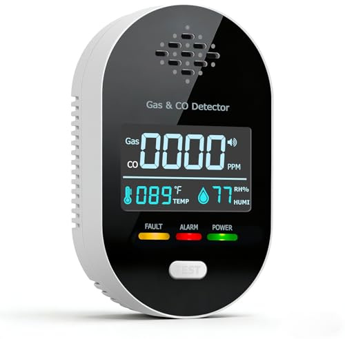 4-in-1 Thermometer Hygrometer Innen, Smart Thermometer mit HD-Bildschirm und Anzeige, LCD Digital Hygrometer mit Stecker, Raumthermometer mit akustischem Alarm, für Zuhause, Küche - Schwarz