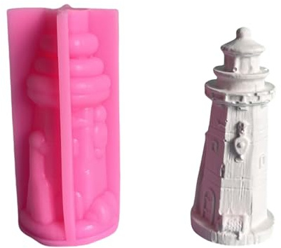 Moldes de silicona 3D para faro, yesos, adorno, jabón, para hacer resina epoxi